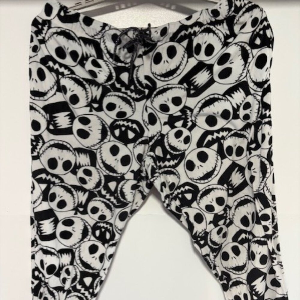 Disney Tim Burton Nightmare Before Christmas PJ Lounge Pant 3X White Black Cozy